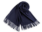 Šátek / šála typu pashmina s třásněmi 65x180 cm - 1 ks - 10 (05) modrá pařížská