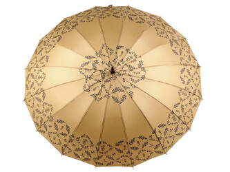 Dámský vystřelovací deštník větvičky a květy - 1 ks - 1 béžová písková