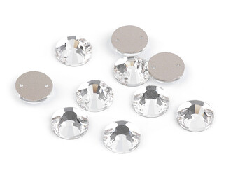Broušené kamínky našívací Ø12 mm - 240 ks - crystal