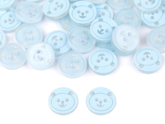 Knoflík medvídek velikost 20" - 100 ks - 2 modrá světlá