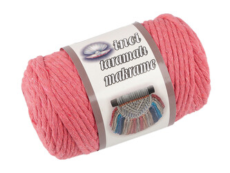 Recyklovaná bavlněná příze macrame Ø5 mm rozčesávací - 1 ks - 36 korálová světlá