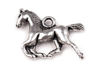 Přívěsek kovový kůň 15x18 mm - 20 ks - 1 platina s patinou