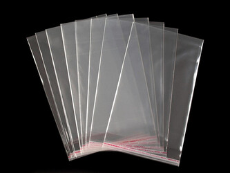 PP sáček s lepicí klopou 13x20 cm - 100 ks - transparent