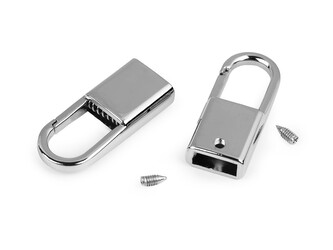 Kovová koncovka s karabinou šíře 9 mm - 10 ks - 1 nikl