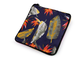 Skládací nákupní taška se zipem pevná 38x44 cm - 1 ks - 84 modrá pařížská tropická