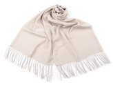 Šátek / šála jednobarevná s třásněmi 70x165 cm - 1 ks - 3 béžová světlá