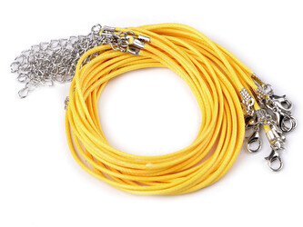 Splétaná šňůrka s karabinkou délka 45 cm - 100 ks - 13 žlutá