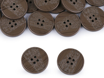 Knoflík laser velikost 40", 44" - 50 ks - 2 (40") hnědá