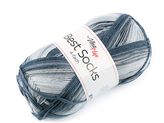 Pletací příze Best Socks samovzorovací / ponožkovka 100 g - 1 ks - 23 (7404) šedá holubí