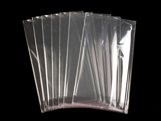 PP sáček s lepicí klopou 22x35 cm - 100 ks - transparent