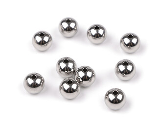 Korálky z nerezové oceli Ø10 mm - 10 ks - platina