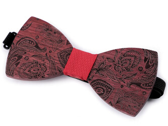 Dřevěný motýlek - 1 ks - 13 hnědá koňak červená