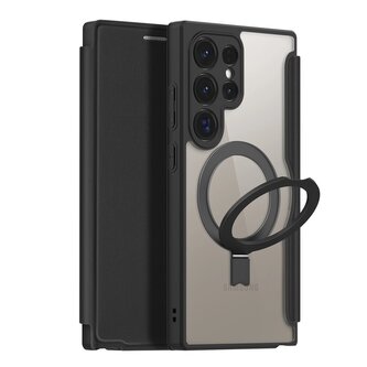 Etui Dux Ducis Skin X Pro na Samsung Galaxy S24 Ultra z MagSafe, klapką i podstawką - czarne Etui Dux Ducis Skin X Pro na Samsung Galaxy S24 Ultra z MagSafe, klapką i podstawką - czarne