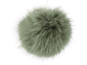 Kožešinová bambule s poutkem Ø11 cm - 1 ks - 4 zelená
