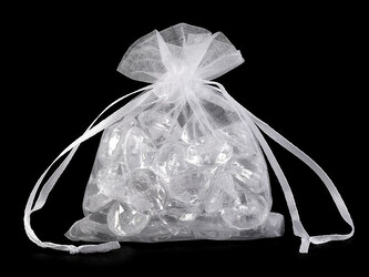 Dárkový pytlík 9x11 cm organza - 100 ks - 1 bílá