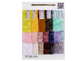 Vzorkovníky látek - minky, plátno, kočárkovina, teplákovina, velvet, tyl, šifon - 1 ks - 380592 viz foto minky 3D