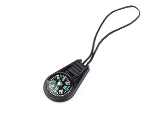 Přívěsek na batoh / klíče s kompasem - 10 ks - černá