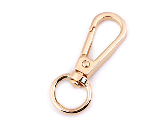 Kovová karabina s obrtlíkem průvlek 12 mm - 100 ks - 3 zlatá klasik