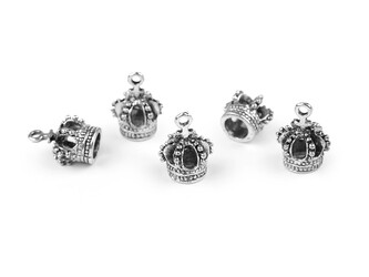 Korunka / přívěsek 12x16 mm - 5 ks - platina