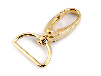 Kovová karabina s obrtlíkem průvlek 25 mm - 10 ks - 4 žluté zlato