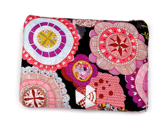 Skládací nákupní taška se zipem 39x40 cm - 1 ks - 17 černá mandala