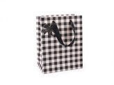 Dárková taška káro s mašlí - 4 ks - 3 černá krémová
