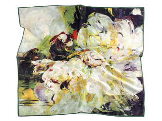 Saténový šátek 70x70 cm - 1 ks - 9 zelená past.sv.