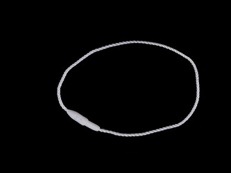 Šňůrka na visačku PES s pojistkou - 100 ks - 1 bílá