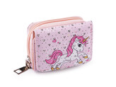 Mini peněženka dětská 7x8,5 cm - 1 ks - 5 růžová nejsv. jednorožec