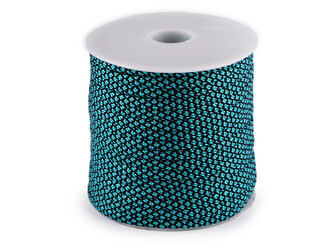 Oděvní šňůra s duší Ø4 mm - 1 ks - 4 tyrkys černá