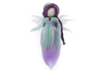 Andělka z ovčího rouna hand made - 1 ks - 4 mint