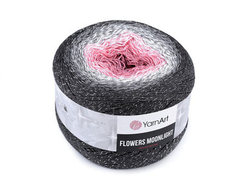 Pletací příze Flowers Moonlight 260 g - 1 ks - 1 (3279) růžová střední šedá