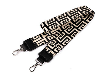 Textilní ucho / popruh na tašku s karabinami šíře 5 cm - 1 ks - 3 černá