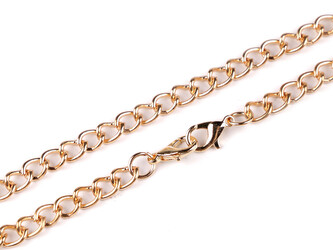 Kovový řetízek na kabelky i oděvy délka 23 cm - 5 ks - zlatá