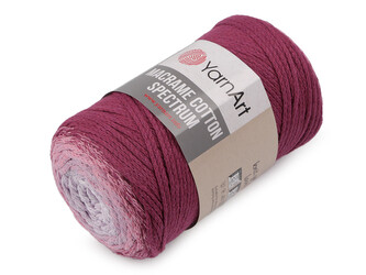 Pletací příze Macrame Cotton Spectrum 250 g - 1 ks - 3 (1314) vínová fuchsie