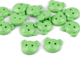Knoflík dětský velikost 34" medvídek - 25 ks - 5 zelená past.sv.