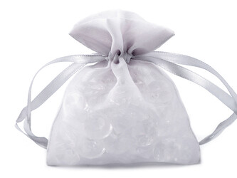 Dárkový pytlík s kovovým leskem 10x12,5 cm organza shine - 10 ks - 5 šedá
