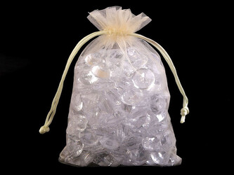 Dárkový pytlík 13x18 cm organza - 10 ks - 2 krémová nejsvět.