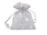 Dárkový pytlík s kovovým leskem 8x10,5 cm organza shine - 10 ks - 5 šedá