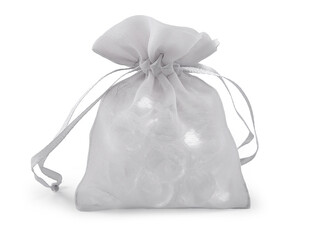 Dárkový pytlík s kovovým leskem 8x10,5 cm organza shine - 10 ks - 5 šedá