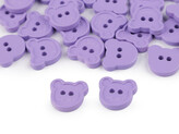 Knoflík dětský velikost 30" medvídek smile - 25 ks - 4 fialová lila