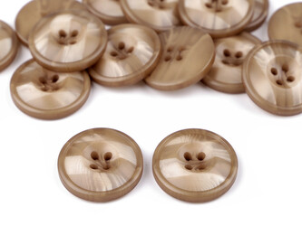 Knoflík kabátový velikost 44" - 50 ks - 1 béžová