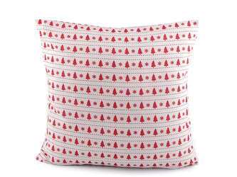 Vánoční povlak na polštář 45x45cm bavlněný - 2 ks - 1 červená červená