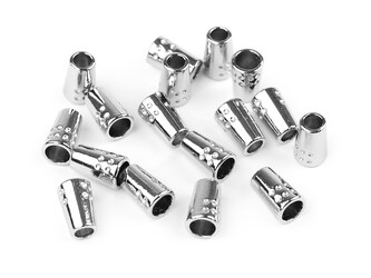 Kovová koncovka na šňůru Ø4 mm / ozdoba - 50 ks - 1 nikl