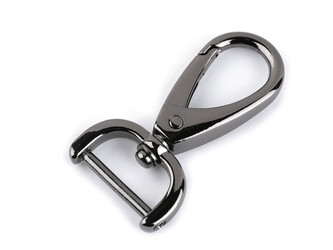 Kovová karabina s obrtlíkem se šroubovacím průvlekem 19 mm - 10 ks - 3 nikl černý