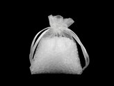 Dárkový pytlík 7x9 cm organza - 100 ks - 1 bílá