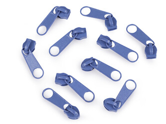 Jezdec ke spirálovým zipům No 5 pro metráž typu POL - 100 ks - 219 modrá