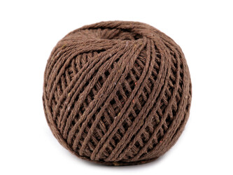 Bavlněný provázek macrame Ø2 mm - 12 ks - 3 hnědá světlá