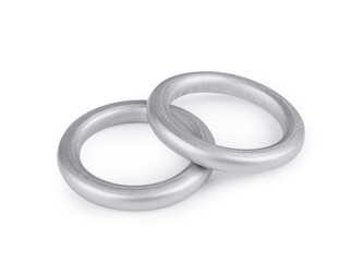 Dřevěný barevný kroužek vnější Ø50 mm - 20 ks - 2 stříbrná