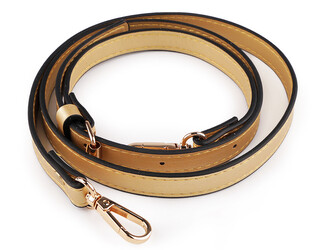 Koženkový popruh / ucho na kabelku s karabinami šíře 1,5 cm - 1 ks - 11 zlatá sv. zlatá